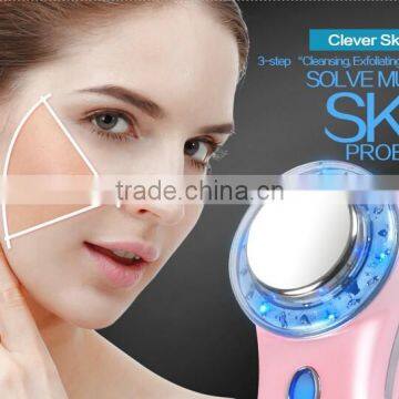 Beauty personal care Photon Ultrasonic Vibration Heating Lighted Beauty Facial Massager