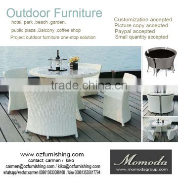 9112 alibaba new blue cushion Luxury Design Outdoor Patio and Garden PE rattan/wicker dining set