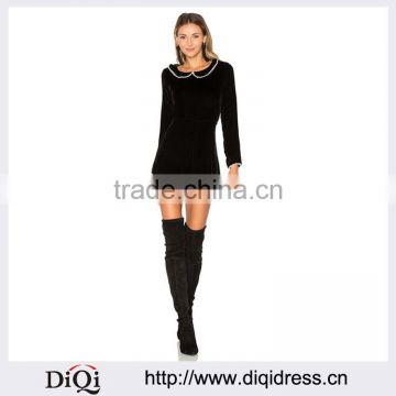 Wholesale Women Apparel Long Sleeves Black Back Invisible Zip Romper Playsuit(DQE0171J)