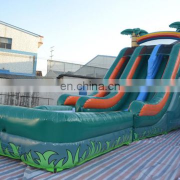 2017 New Design Double Palm Tree Giant Inflatable Water Pool Slide For Kids And Adult