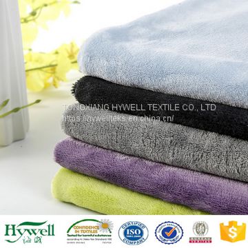 100% polyester flannel coral fleece fabric for blanket, bathrobe, pajamas