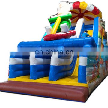 Outdoor Children Amusement Park Steamer Theme Inflatable Bouncy Slides For Sale