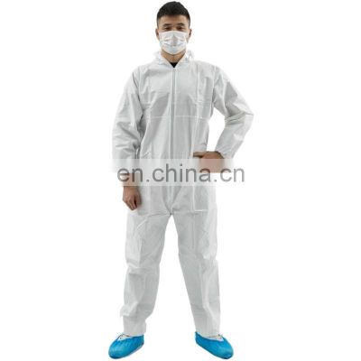 White PPE Microporous Coverall Industrial Wholesale PP Hazmat Suit