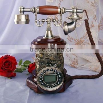 Clock antique telephone,retro phones,wooden telephone