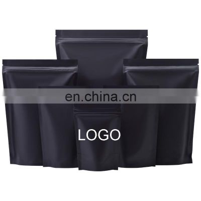 Custom print black resealable mylar plastic ziplock bag