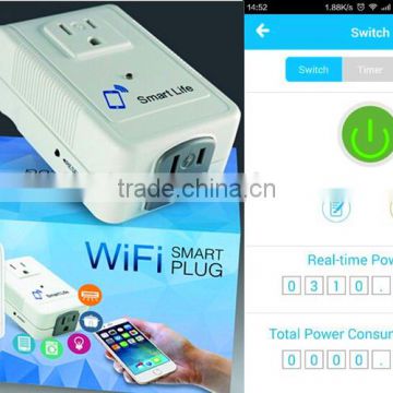 Free Android and IOS Mobile APP Remote Controlled Smart WiFi Socket 3500W Power 16A Current with Function Of Power Metering