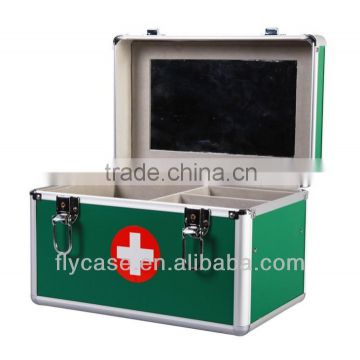 high capacity aluminum first aid kit with tray and various color