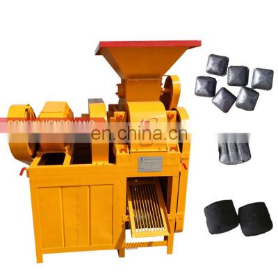 Double roll coal charcoal egg shape ball press lime powder square round oval ball pillow briquette making machine philippines