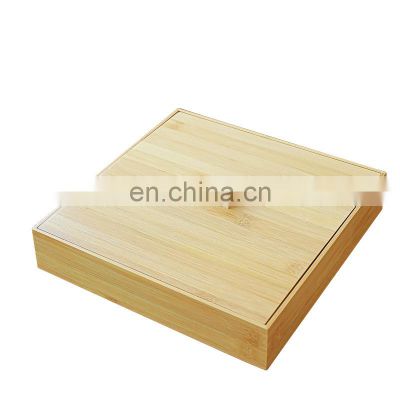 Wholesale Household Kitchen Living Room Food Nuts Dry Fruit Snack Treating Friends Bamboo Storage Organizer Tray With Lid