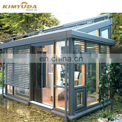 JYD enclosures sunroom prefabricated aluminum triangular conservatory garden house/ sunrooms glass houses