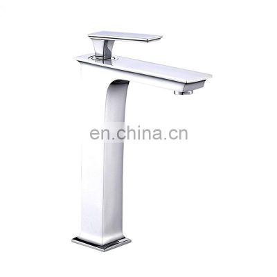 Deck mounted single lever bathroom tap with extended height