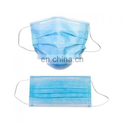 3-ply layer disposable nonwoven face mask with high quality melt easy breath face mask manufacture direct sale