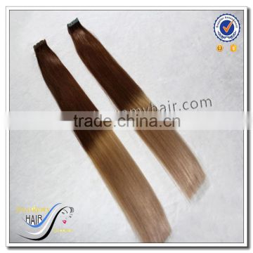 Wholesale indian remy tape hair extensions virgin indian hair ombre hair extension