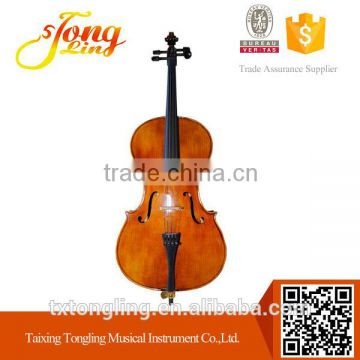 High Quality Handmde Varnish Maple Cello Natural Flamed Antique Cello TL013