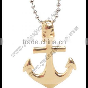 Gold anchor pendant skull pendant