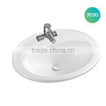 hot sale white colour above counter mounted single hole counter top wash basins 5513