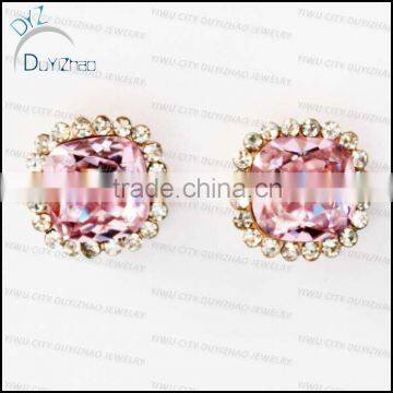 pink gemstone stud earrings