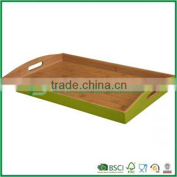 Sturdy bamboo tray with colorful surface