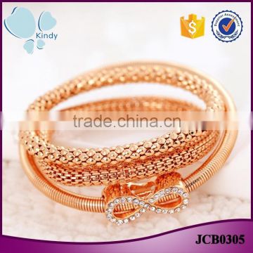China jewelry wholesale gold plated rope zinc alloy rhinestone infinity charm bracelet                        
                                                                                Supplier's Choice