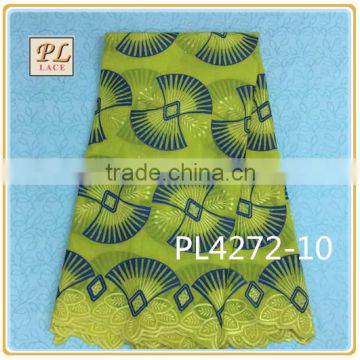 2015 latest hot sale new design yellow swiss polyester/cotton lace