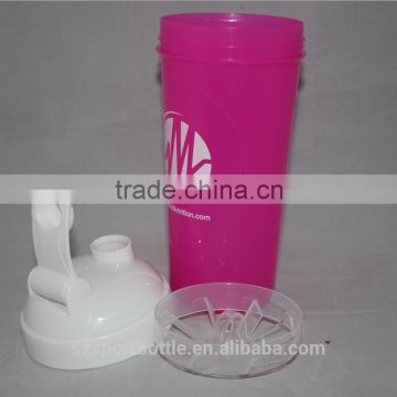 European Style Logo Printing Bpa Free Plastic Material Shakers Protein