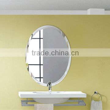 5mm Oval Shaped Beveled Aluminum Mirror For Hotal Bathroom