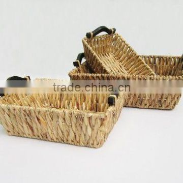 Beautiful Basket With Wooden Handle Decoration