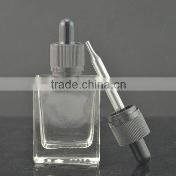 e liquid glass bottle rectangle 30ml frosted black glass dropper bottles with paper box