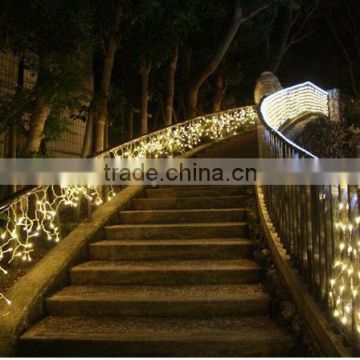 Waterproof 10m white rubbe rcable decorative christmas outdoor led icicle lights