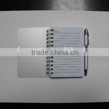 aluminum cover mini notepad with pen