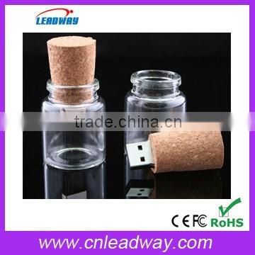 glass jar usb 2.0 flash drive cheap promotion gift for Christmas with free sample and free preload 1gb 2gb 4gb 8gb 16gb