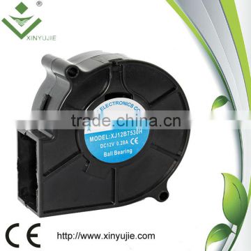 High quality 12v 75mm squirrel cage blower fan