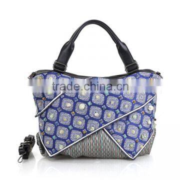 China Wholesale Fashion canvas embroidery bag Women's Handbags Check Shoulder bags