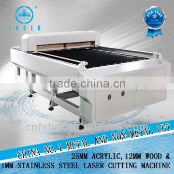 20 years guarantee multifunction laser cut 25-30mm acrylic and 1-2mm stainless steel co2 laser cutting machine 1300*2500mm