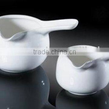 H7559 guangdong factory white porcelain ceramic milk pot handle