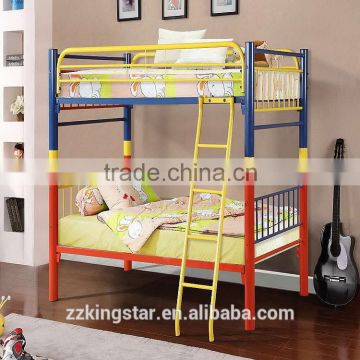 2016 new design easy assembly heavy duty colorful metal bunk bed