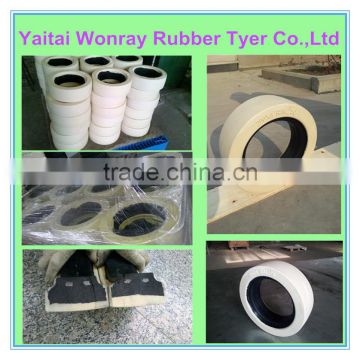 white smooth Solid Tire Type and ISO Certification tire for lifing platform