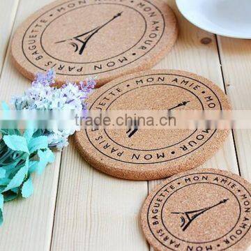 Japanese Paris tower cork coaster Mat Pad Printing