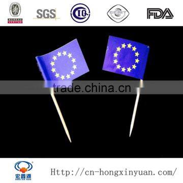 Promotional High Quality Wooden Paper Toothpick Flags