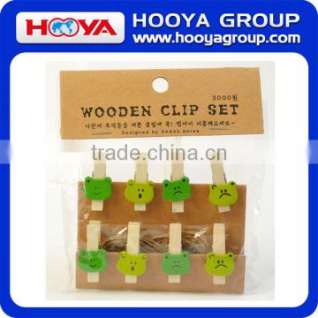 lovely animal image wooden pegs wooden clip set
