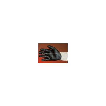 Gloves or 20-PL274D Grey polyester knitting gloves black Nitrile coated on palm
