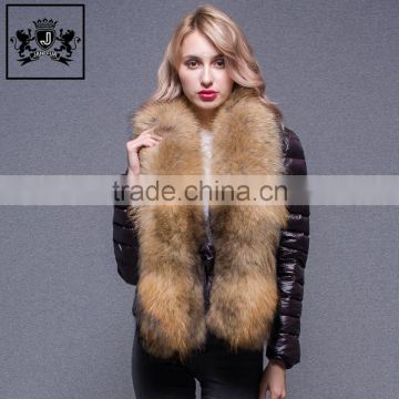 2017 Women Style Duck Down Jacket with Raccoon Fur Hooded In Winter