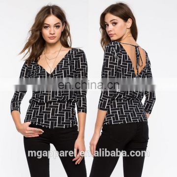 latest new model woman geometric blouse wholesale alibaba