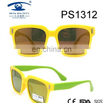 2017newest design yellow green wholesale PC kid sunglasses