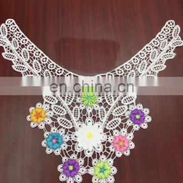 new design popular chemical lace sew on polyester flower collar