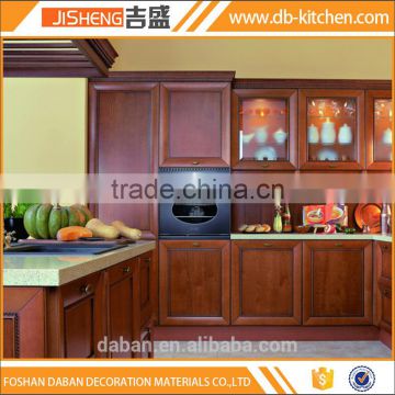 Factory price whole modular teak wood kitchen cabinet set