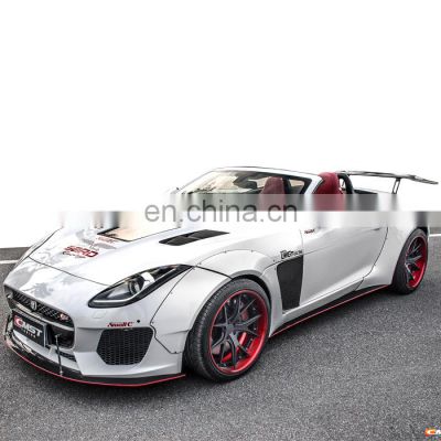 Hight quality wide body kit for Jaguar F-type CMST style front bumper rear bumper side skirts and wide flare trunk spoiler