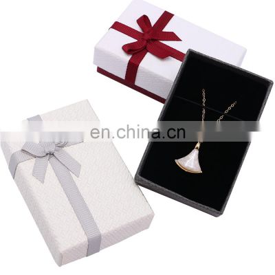 Factory wholesale custom bowknot white color  ring necklace  box  jewelry  gift box