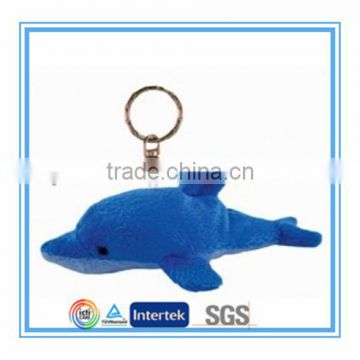Stuffed blue dolphin keychain