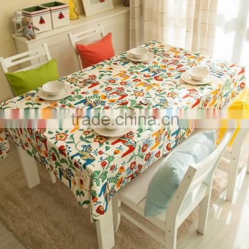 100% Polyester TC CVC WATER RESIST Flower Design Printed Table Cloth